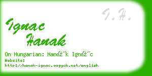 ignac hanak business card
